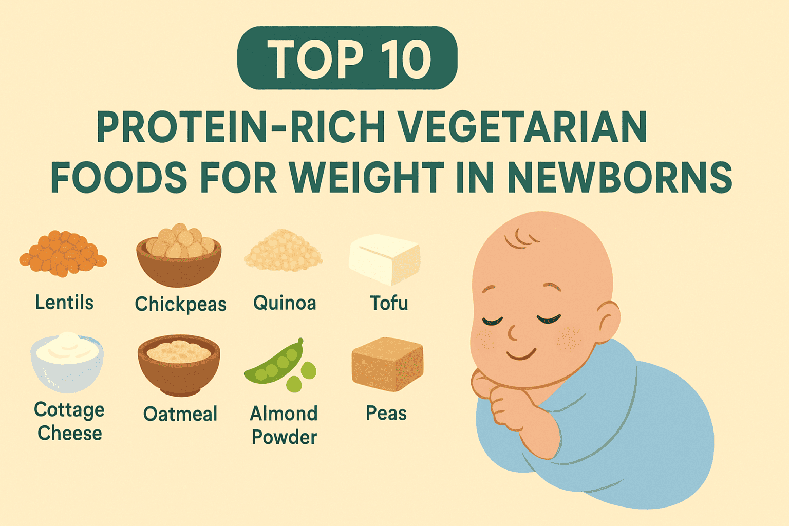 Top 10 Protein-Rich Vegetarian Foods for Weight in Newborns