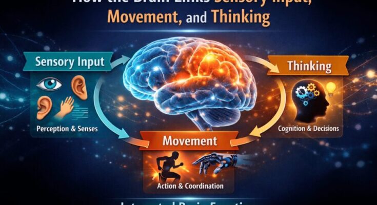 How the Brain Links Sensory Input, Movement, and Thinking